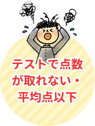 テストで点数が取れない・平均点以下